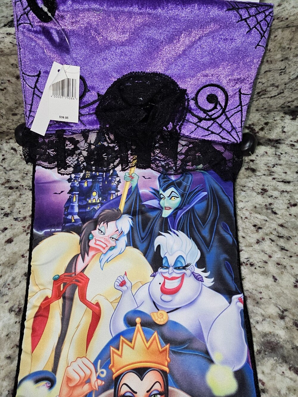 Disney Parks Villain Large Christmas Stocking Ursula Maleficent Evil Queen NEW - Picture 3 of 16